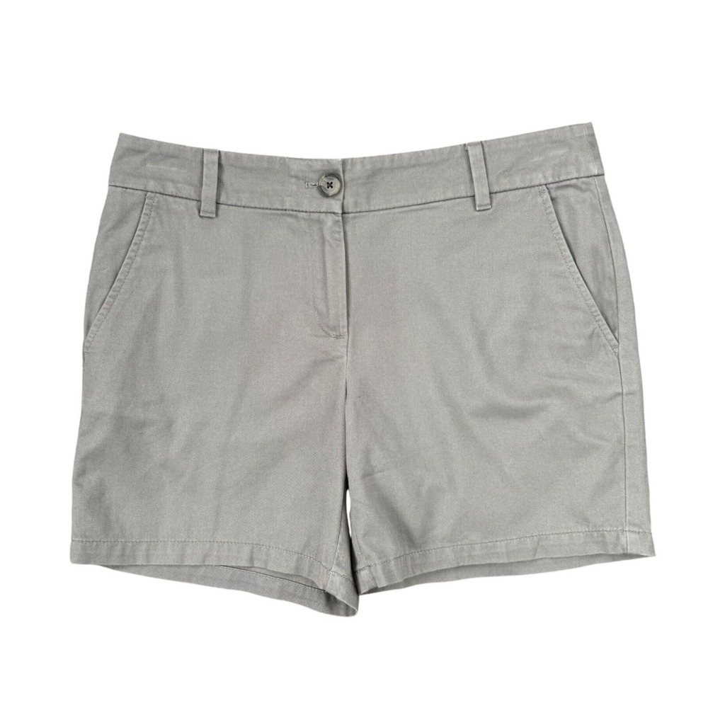 T11 LOFT Outlet Chino Shorts Gray Mid Rise Preppy‎ Coastal Minimalist 6 Inch